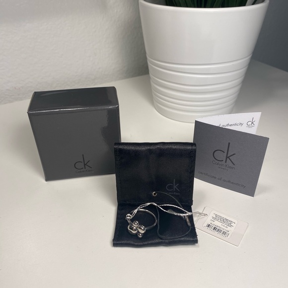 NIB Calvin Klein Fidget Spinner Silver Tone Ring - Picture 3 of 8